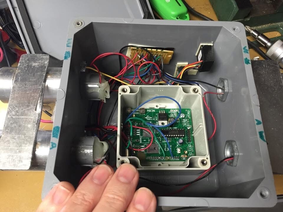 Circuit board inside an early hotel LED light