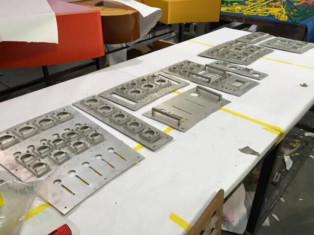 Homer Simpson nuclear workstation shop cutout before installation